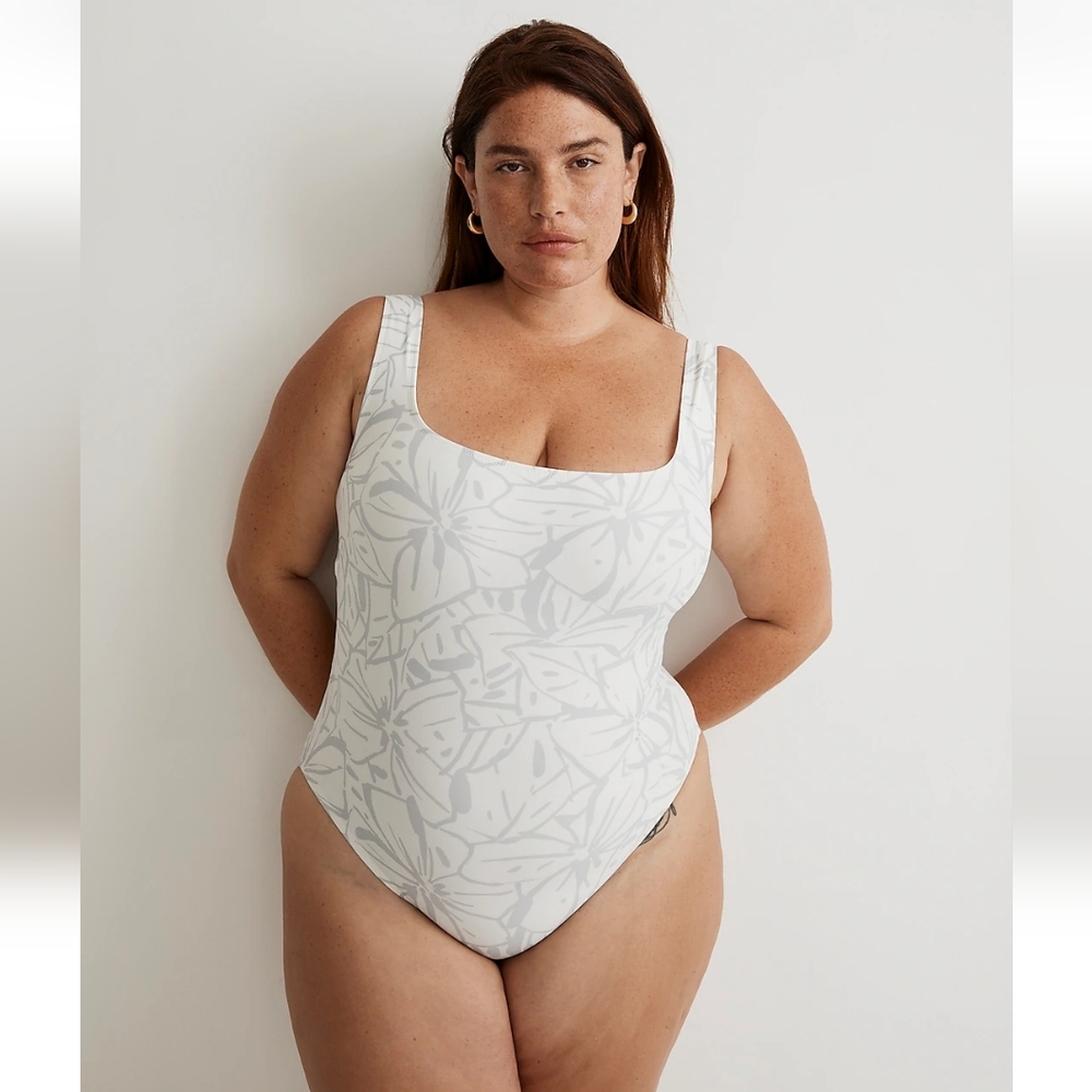 NWT Madewell 2x Square-neck Tank One Piece Bathing Suit